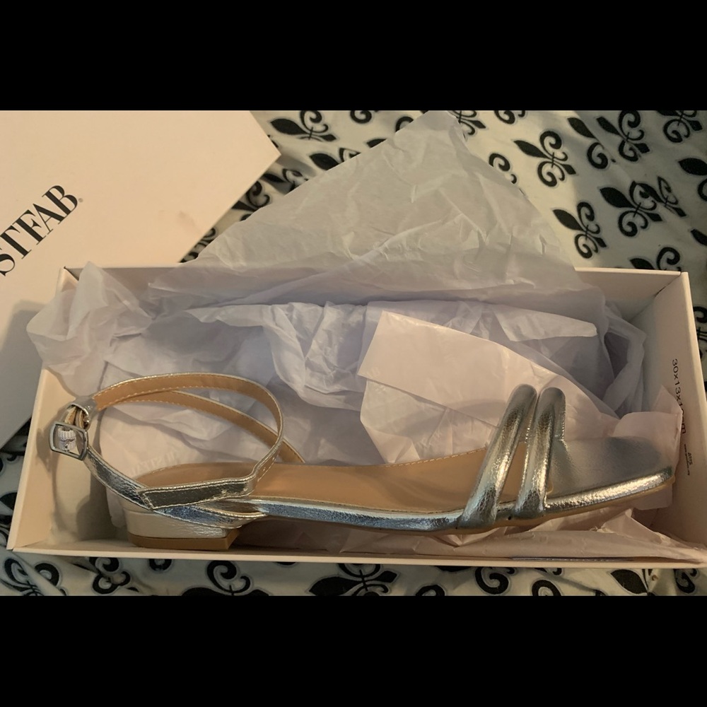 Never worn, Silver sandals